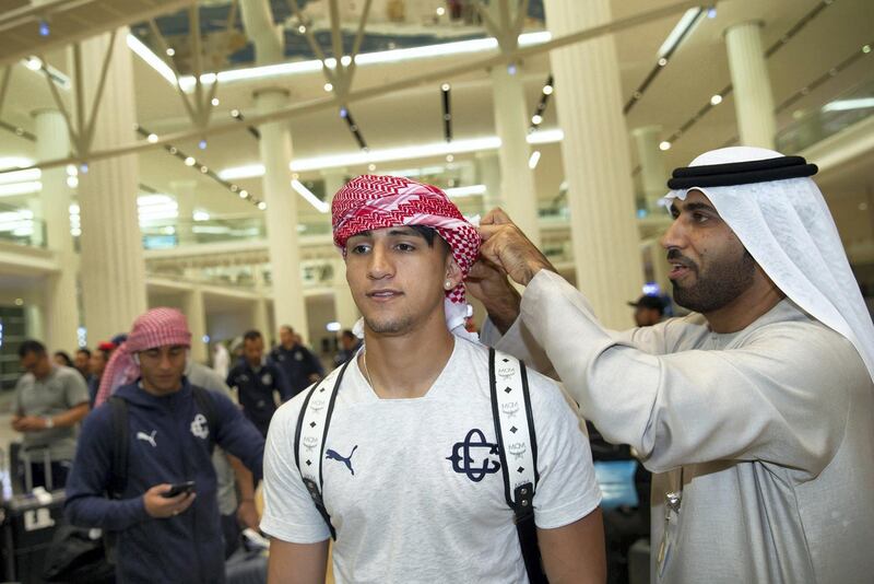 Team Mexican aces CD Guadalajara squad arrive in Abu Dhabi for FIFA Club World Cup UAE 2018. Courstey: Fifa Club World Cup UAE 2018