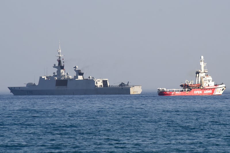 The Open Arms vessel is part of a three-ship flotilla carrying food aid to Gaza. AFP