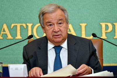 UN Secretary General Antonio Guterres urged nuclear-armed countries to commit to a no-first-strike policy. EPA 