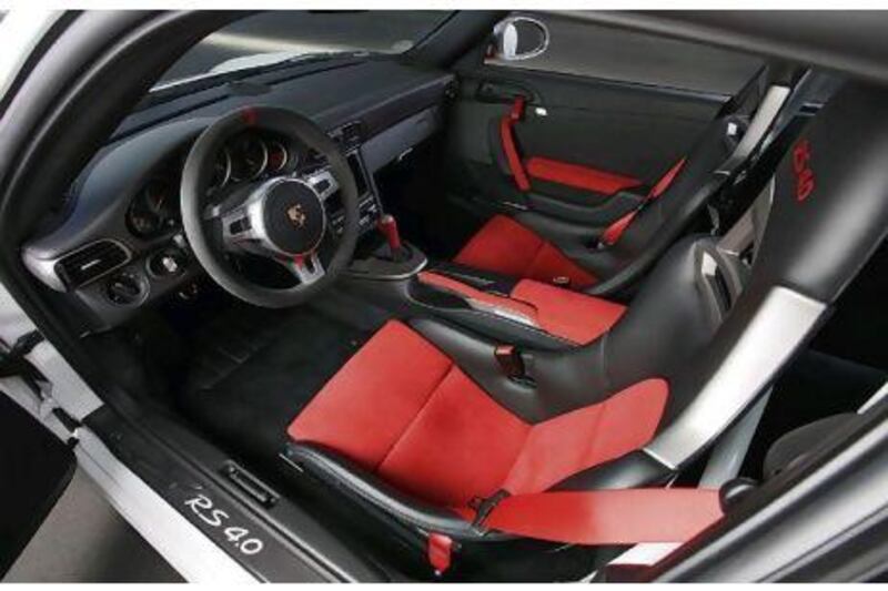The interior is suitably racy.