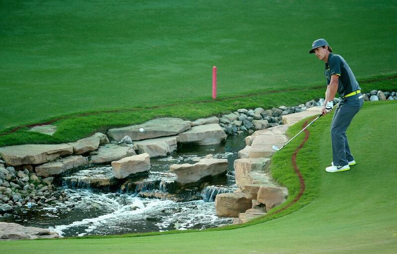 Thorbjorn Olesen of Denmark chips onto the 18th green during the third round. Warren Little / Getty Images