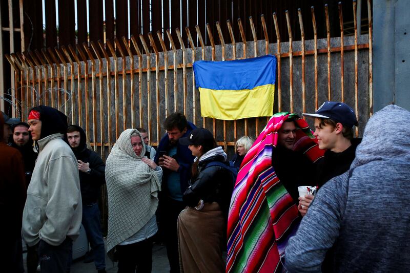 Ukrainians fleeing war arrive to Mexico to cross into the US. Reuters