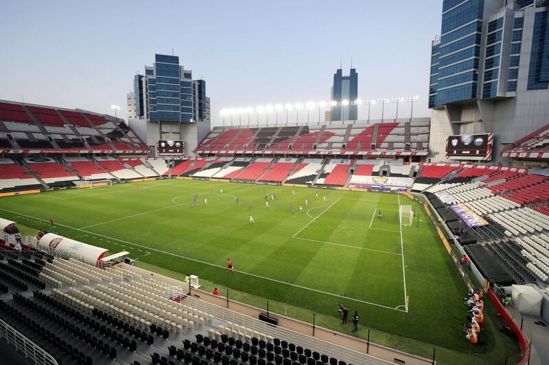 Abu Dhabi, United Arab Emirates - Reporter: John McAuley: The game between Sharjah and Al Ain in the PresidentÕs Cup semi-final is played behind closed doors as the UAE FA ruled that matches had to be played without fans as a precautionary measure because of the coronavirus. Tuesday, March 10th, 2020. Mohamed bin Zayed Stadium, Abu Dhabi. Chris Whiteoak / The National