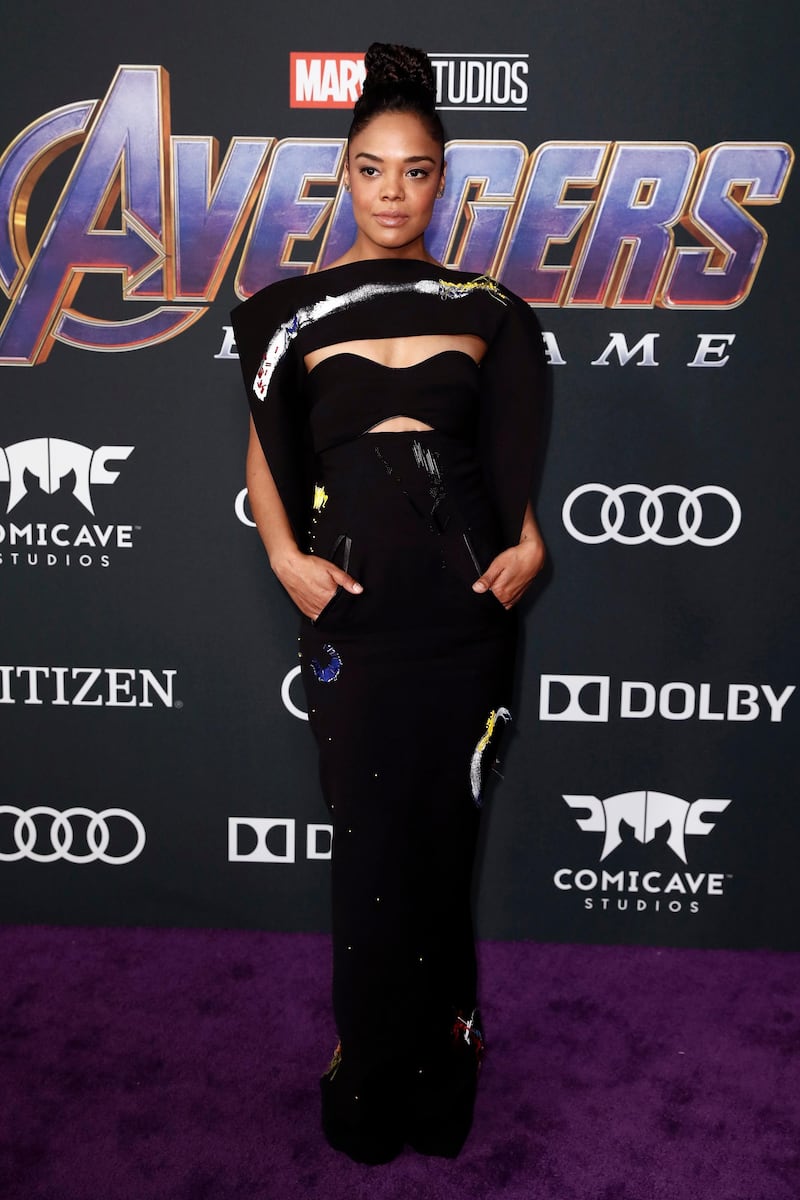 Tessa Thompson at the world premiere of 'Avengers: Endgame' at the Los Angeles Convention Center on April 22, 2019. EPA