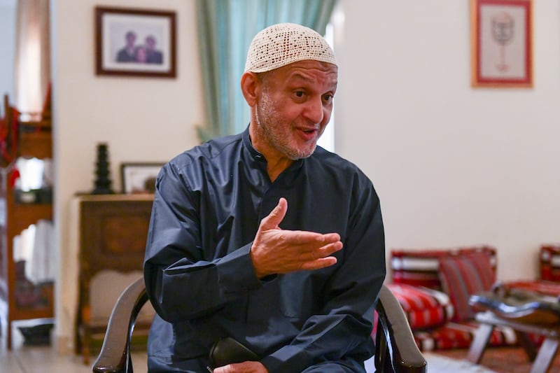 John Mitchell speaks about his mother's life at home in Abu Dhabi. Khushnum Bhandari / The National