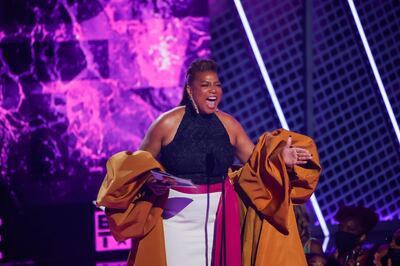Queen Latifah accepts the Lifetime Achievement Award during the BET Awards at Microsoft theatre in Los Angeles, California, U.S., June 27, 2021. REUTERS/Mario Anzuoni