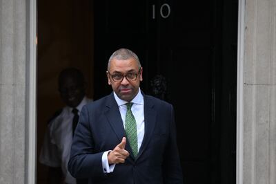 James Cleverly leaves after a meeting with Britain's newly appointed Prime Minister Rishi Sunak.  AFP