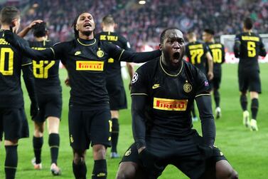Inter Milan's Romelu Lukaku celebrates another goal after his successful move from Manchester United. EPA