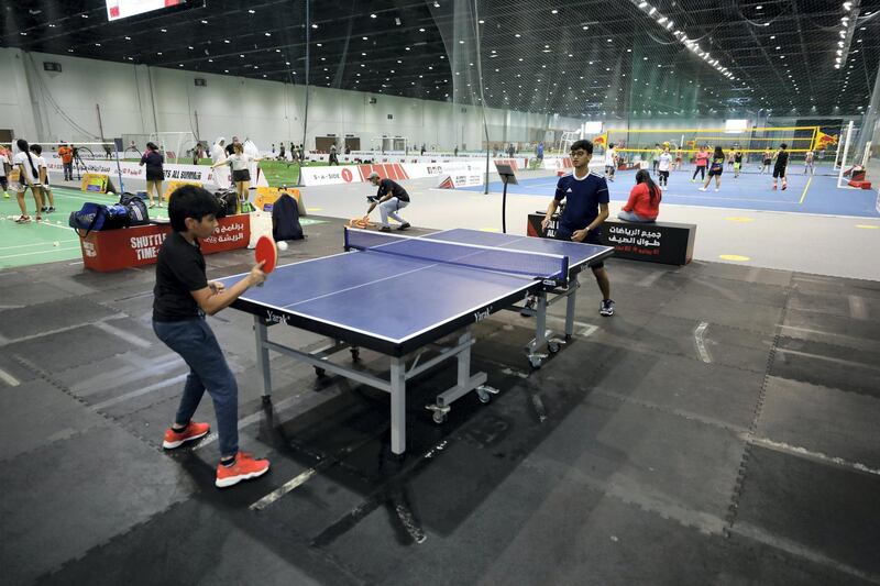 Eight sports, including football, basketball, cricket, badminton, volleyball, padel tennis and table tennis will be played during this year's Dubai Sports World, held at Dubai World Trade Centre. Courtesy: Dubai Media Office