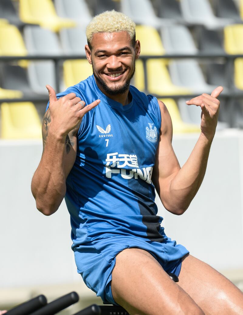 Joelinton during the Newcastle training session in Jeddah.