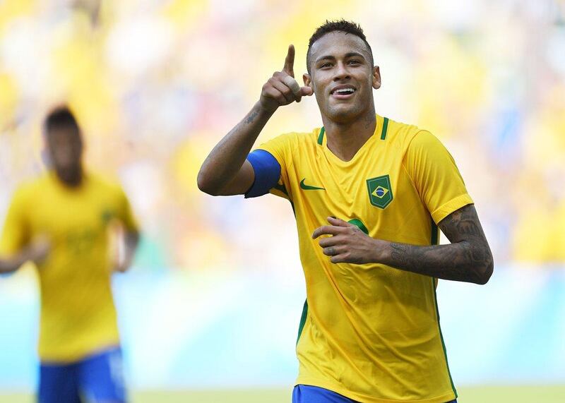 Neymar will be aiming to lead his nation to their first ever men's Olympic football gold medal when they face Germany. Martin Bernetti / AFP