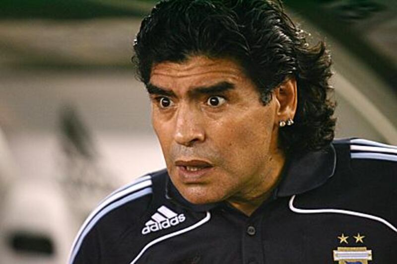 Diego Maradona, the Argentina coach, is furious with Julio Grondona, the president of the AFA.