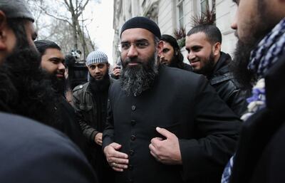 LONDON, ENGLAND - JANUARY 12:  Islam4UK Spokesman Anjem Choudary leaves a press conference in Millbank Studios on January 12, 2010 in London, England. The radical Islamic group had planned to stage a march through Wootton Bassett to honour Muslims who have been killed in the conflict in Afghanistan, but have been prevented from doing so, under counter-terrorism laws.  (Photo by Dan Kitwood/Getty Images)