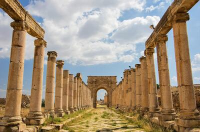 Cardo Maximus, Jerash, Jordan. The ruined city of Jerash is Jordan's largest and most interesting Roman site. Getty Images