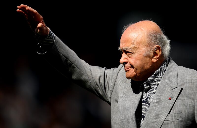  Former Fulham owner Mohamed Al-Fayed. PA Wire