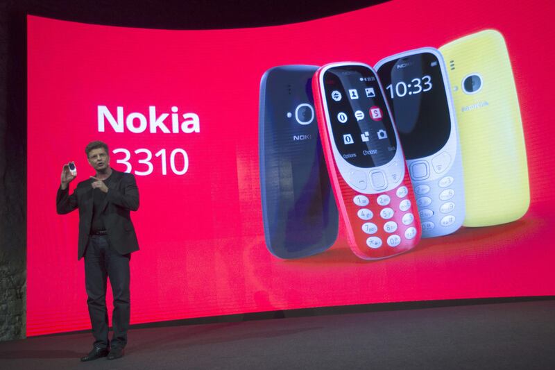 Arto Nummela, the president of HMD Global, talks about the specifications of the new Nokia 3310 during its presentation on the eve of the opening of Mobile World Congress. Quique Garcia / EPA