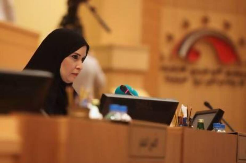 Dr Amal Al Qubaisi became the first woman in th UAE to take the chair as Speaker of the Federal National Council. Fatima Al Marzooqi / The National