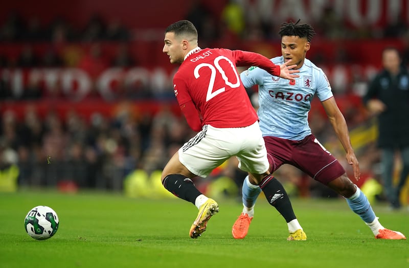Diogo Dalot – 5. Hit a beautiful cross field pass to Rashford to start a move where he almost finished it with a header. Done by McGinn in a yellow card tackle. His ball to Fernandes led to United’s rapid equaliser. Own goal after 61 gave Villa the lead. AP Photo
