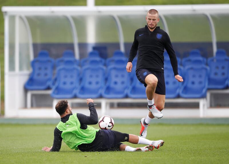 Eric Dier and Kyle Walker during training. Action Images via Reuters
