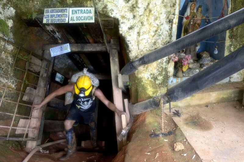 Mining accidents are common in Colombia, especially at wildcat mines in poverty-stricken areas dominated by criminal gangs with little state presence. Above, an unlicensed gold mine in Antioquia. Raul Arboleda / AFP
