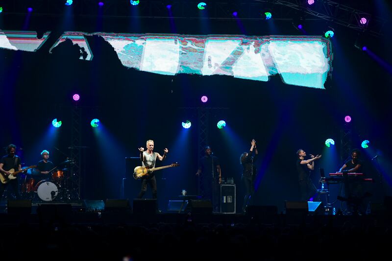 Sting hyped up the crowd when he performed classic songs from his days with The Police