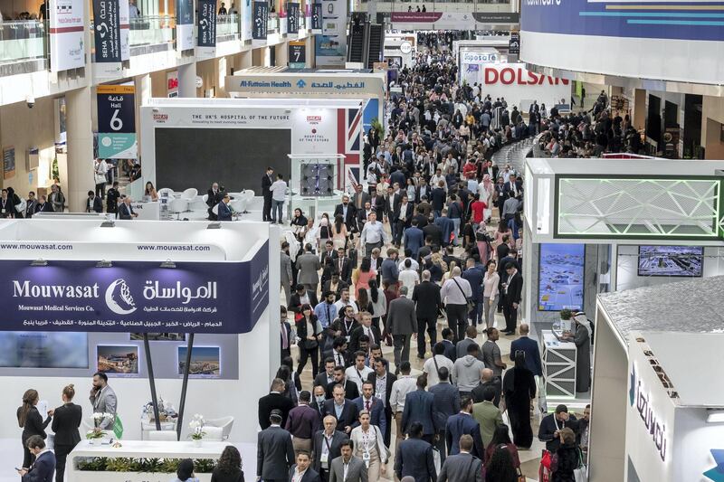 DUBAI, UNITED ARAB EMIRATES. 28 JANUARY 2020. General image from the show floor of Arab Health held this week at Dubai World Trade Center. (Photo: Antonie Robertson/The National) Journalist: Nick Webster. Section: National.

