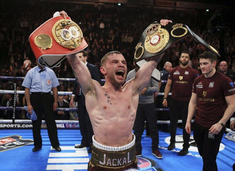 Carl Frampton after his win over Scott Quigg in their IBF/WBA super-bantamweight unification bout in February 2016. PA