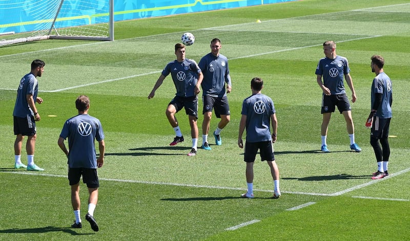 Germany's players at training. AFP
