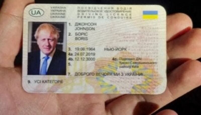 A Ukrainian driving licence featuring an image of Boris Johnson was discovered during a drink-driving incident in the Netherlands. AFP
