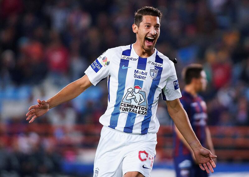PACHUCA, MEXICO - NOVEMBER 21: Omar Gonzalez of Pachuca celebrates after scoring the first goal of his team during the semifinal match between Pachuca and Atlante as part of the Copa MX Apertura 2017 at Hidalgo Stadium in Pachuca, Mexico. (Photo by Jaime Lopez/Jam Media/Getty Images)
