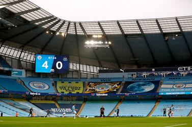 General view inside the Etihad Stadium during Manchester City's 5-0 Premier League win over Newcastle United. PA