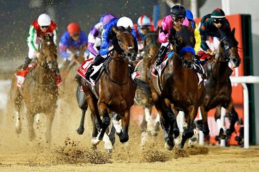 Thousands of fans will flock to the Dubai World Cup on Saturday. EPA  