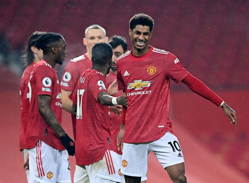Marcus Rashford 8. Fifteenth goal of the season after his scoring rate had slowed. Crossed towards Fred before Bednarek turned the ball into his own goal for United’s third. Reuters