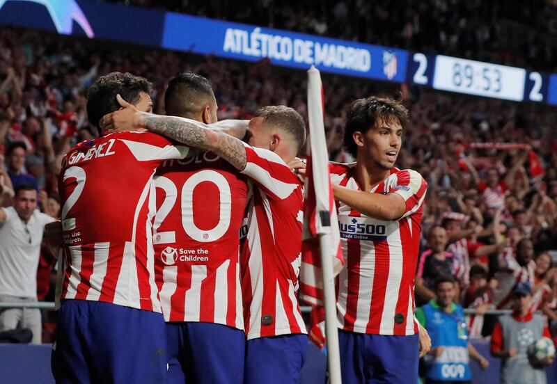 Atletico Madrid players celebrate. EPA