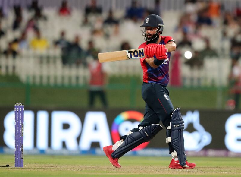 Moeen Ali took England's total to 166-4 at the Zayed Cricket Stadium.
