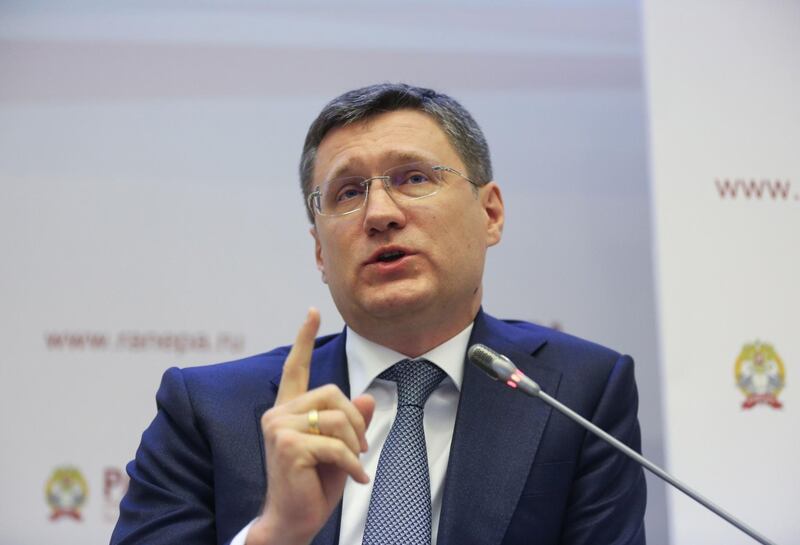 Alexander Novak, Russia's energy minister, gestures as he speaks during the Gaidar Forum at the Academy of National Economy and Public Administration (RANEPA) in Moscow, Russia, on Tuesday, Jan. 15, 2019. The euro’s “second decade showed a deterioration of the euro area performance which eroded the political and social consensus,” Italian Finance Minister Giovanni Tria said during a panel discussion. Photographer: Andrey Rudakov/Bloomberg