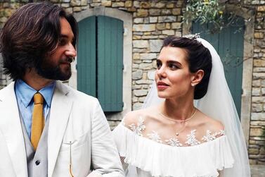 Charlotte Casiraghi wore Giambattista Valli to marry Dimitri Rassam in the couple's second wedding ceremony. Instagram / Charlotte Casiraghi 