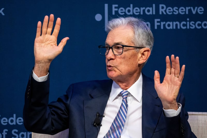 Federal Reserve Chairman Jerome Powell speaks at the Federal Reserve Bank of San Francisco. Bloomberg
