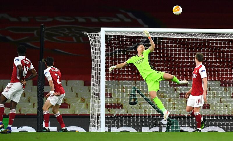 ARSENAL PLAYER RATINGS: Bernd Leno 6 - Not tested enough from Slavia Prague’s tame efforts on target. Not much to do other than pick the ball out of the back of the net in the last minute of the game. Reuters