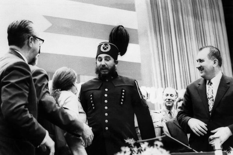 Fidel Castro wears a Kotowice uniform on July 11, 1972 during a visit to Poland. Prensa Latina / AFP