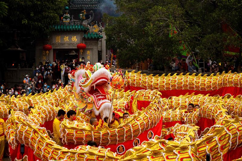 A 238-metre dragon at the A-Ma Temple in Macau. AFP