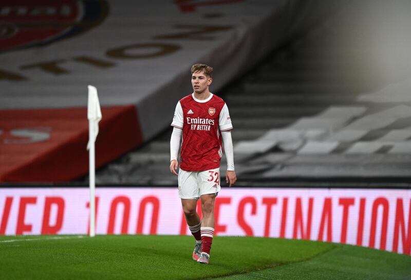 Emile Smith Rowe, 5 -- Showcased glimpses of what he capable of when charging through United’s central midfielders, but it didn’t happen often enough. PA