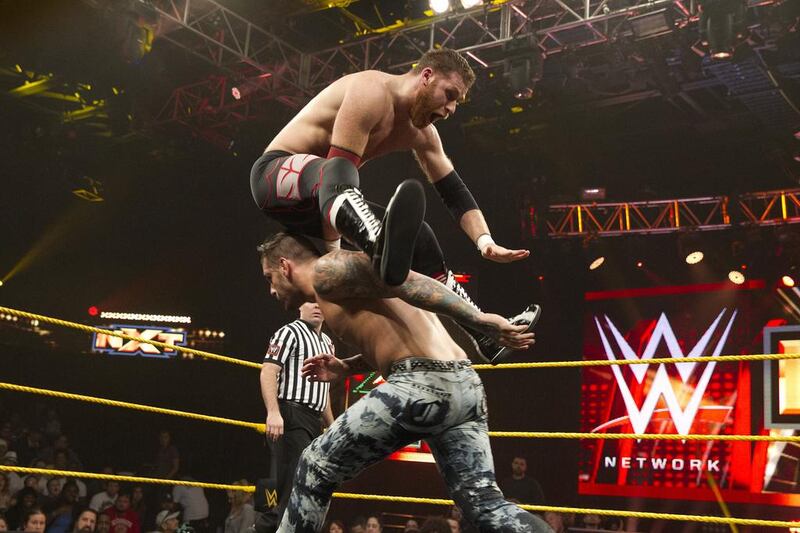 The Canadian-Syrian pro wrestler Sami Zayn in WWE action. He's hoping to perform in the UAE again soon. Courtesy WWE