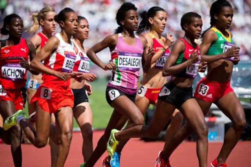 UAE runner Bethlem Desaleyn competes in the women's 1500m at London 2012