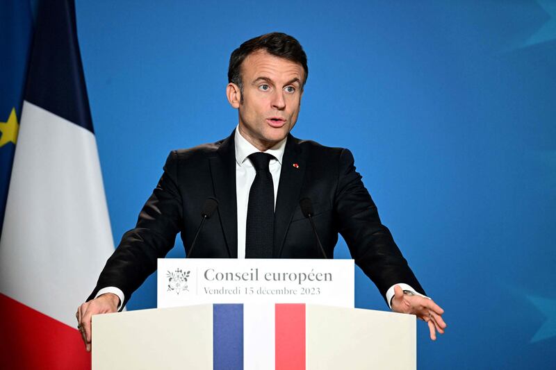 French President Emmanuel Macron's government has been accused of caving in to pressure from the far right. AFP