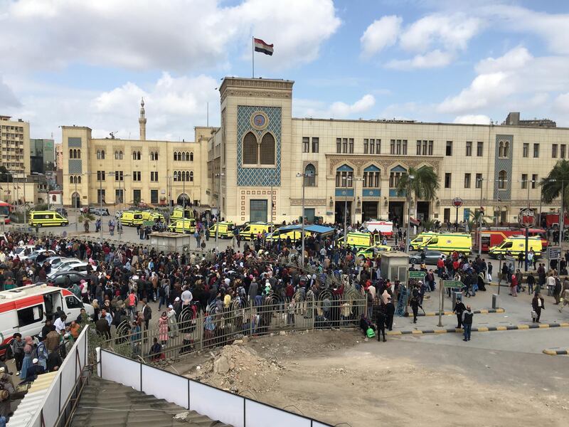 Crowds gather outside the main train station. EPA