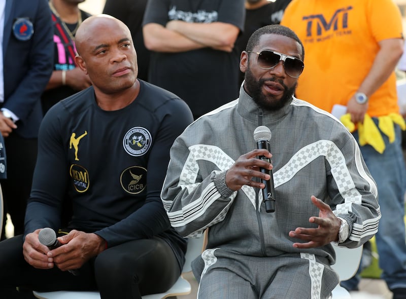 Floyd Mayweather with Anderson Silva. Chris Whiteoak / The National