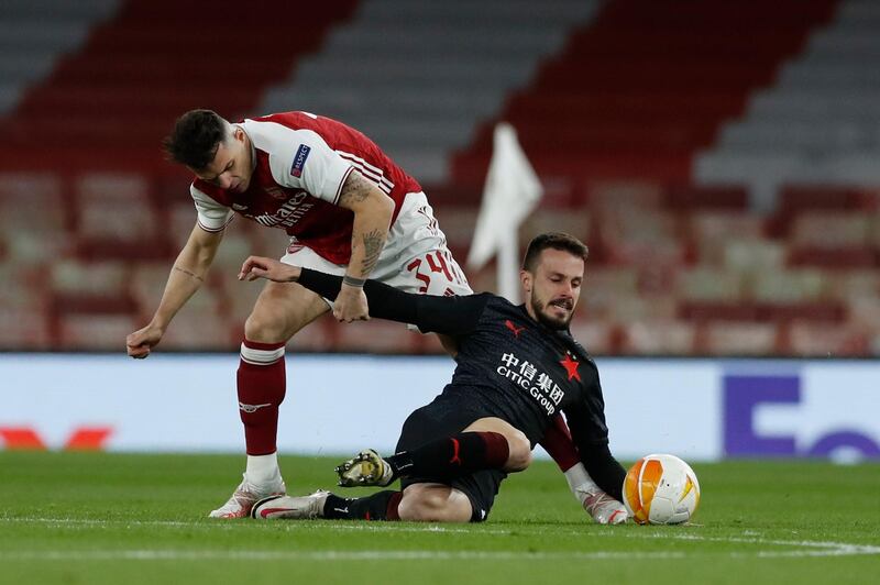 Jakub Hromada 6 - Hassled attackers to upset the flow of Arsenal but struggled to transition the ball into attack. Replaced at half-time. PA