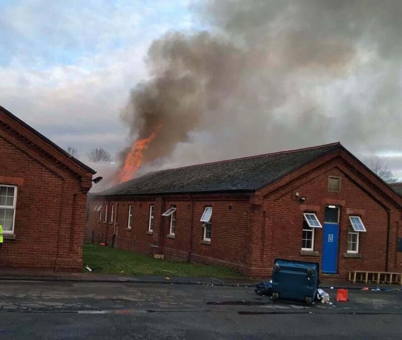 A fire has broken out and fire engines have been called to Napier Barracks in Folkestone. Courtesy Care4Calais