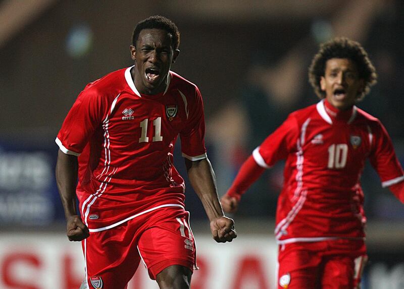 Ahmed Khalil, left, and Omar Abdulrahman, right, were part of the UAE squad that went unbeaten during Asian Cup qualifying. Sammy Dallal / The National